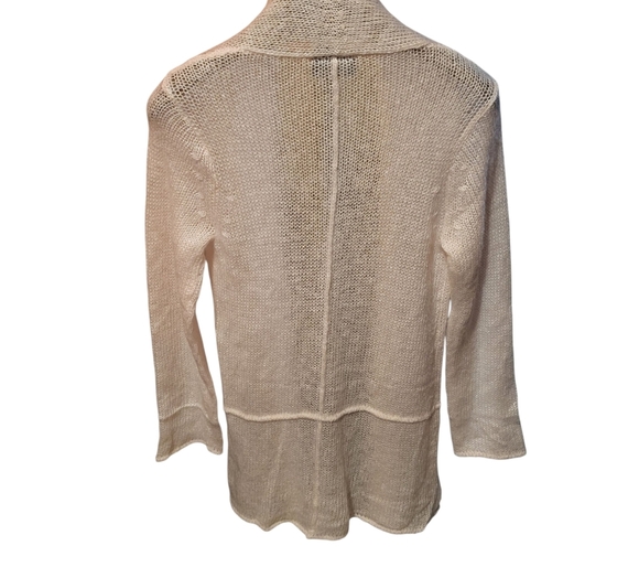 Wooden Ships Pale Pink Long Mohair Blend Open Front Cardigan Size M/L - Picture 2 of 7